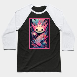 Cute Axolotl Anime Art Design | Cute Animals | Axolotl Hentaii Chibi Kawaii Design Baseball T-Shirt